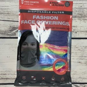 (OS) Free Country Girls Fashion Face Coverings Mask (Age 5-10) 2pk.
